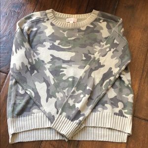 Girls size L camo sweater.